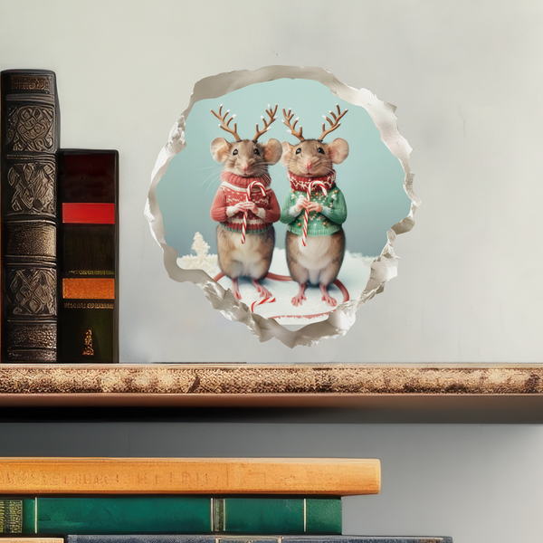 Christmas Jackalope Mouse decal with books