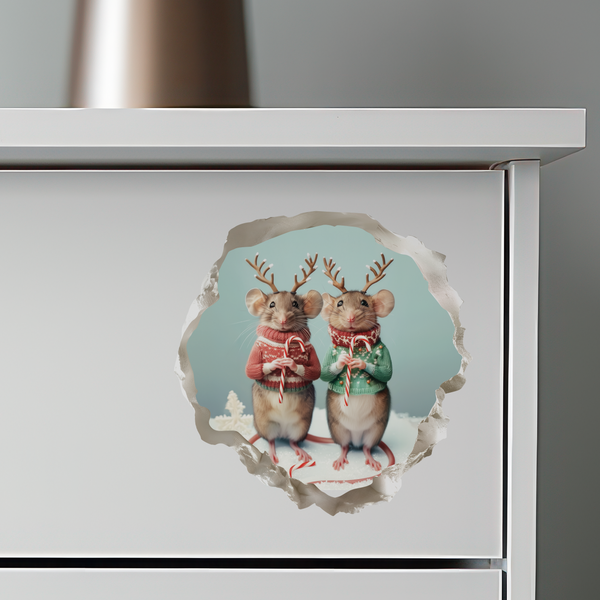 Christmas Jackalope Mouse decal on dresser