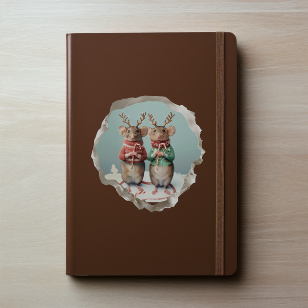 Christmas Jackalope Mouse decal on notebook