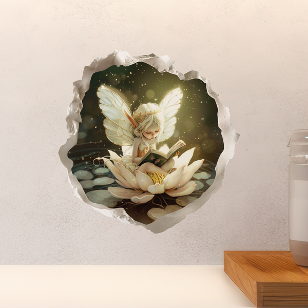 Reading Lotus Fairy Decal above countertop