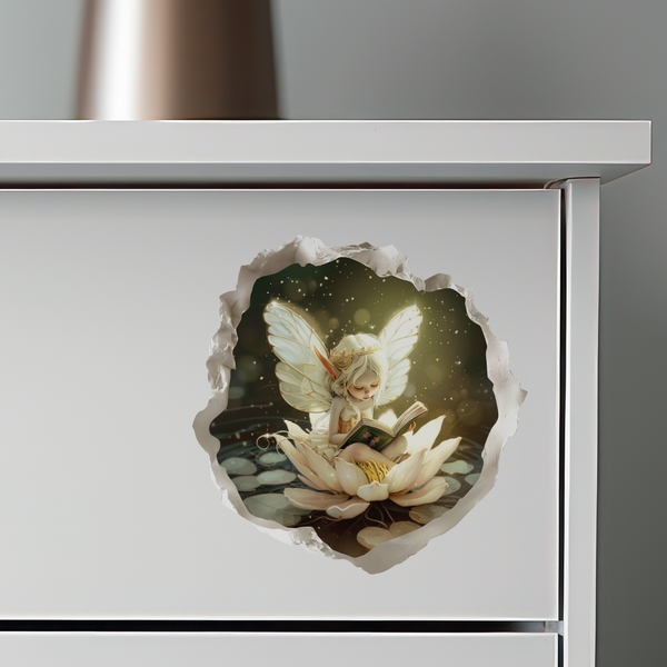 Reading Lotus Fairy Decal on dresser