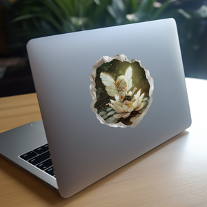 Reading Lotus Fairy Decal on laptop