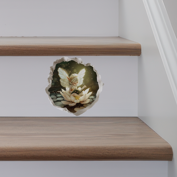Reading Lotus Fairy Decal on stairs