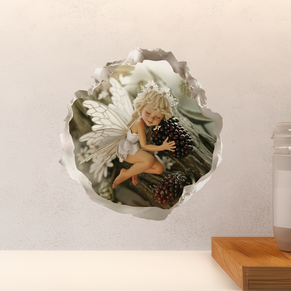Blackberry Fairy Decal above countertop