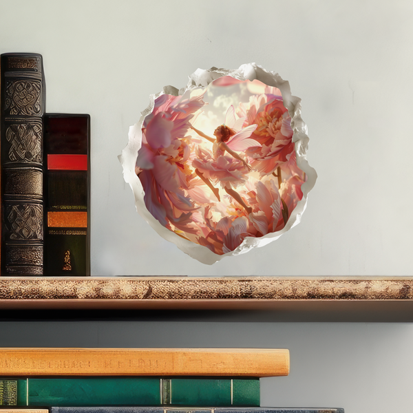Peony Fairy Decal with books