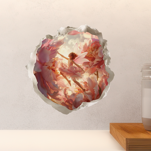 Peony Fairy Decal above countertop