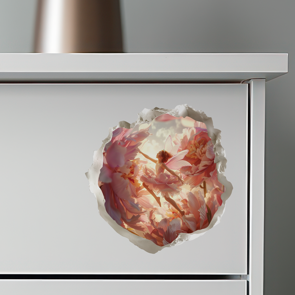 Peony Fairy Decal on dresser