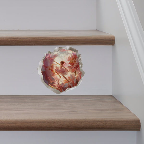 Peony Fairy Decal on stairs