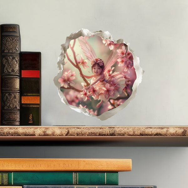 Cherry Blossom Fairy Decal with books