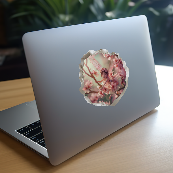 Cherry Blossom Fairy Decal on laptop