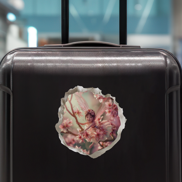 Cherry Blossom Fairy Decal on luggage