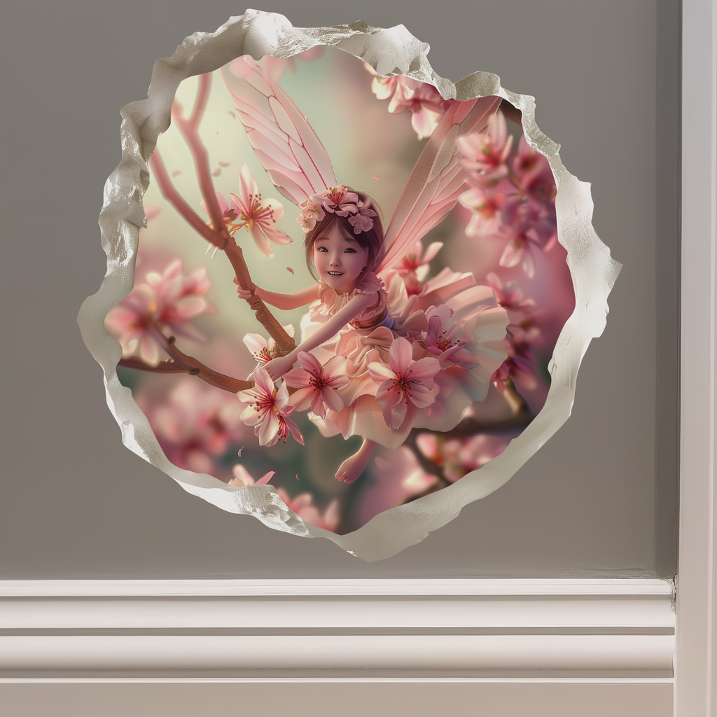 Cherry Blossom Fairy Decal on wall