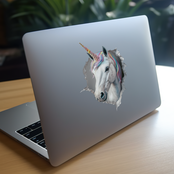 Unicorn Decal on laptop