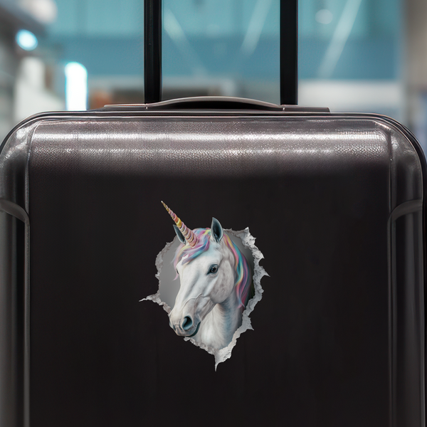 Unicorn Decal on luggage