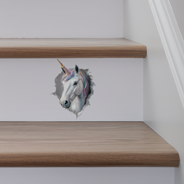 Unicorn Decal on stairs