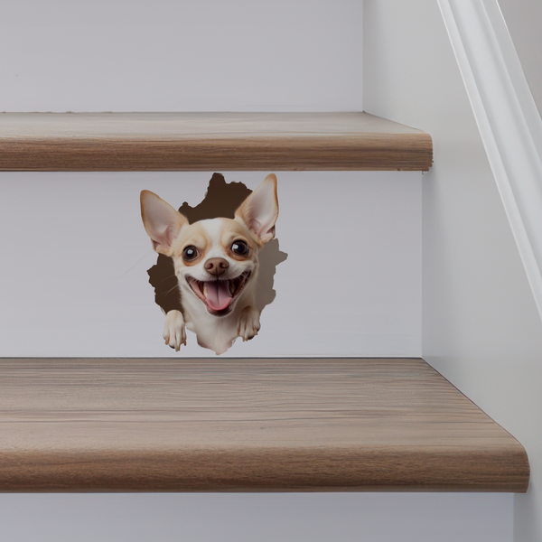 Chihuahua Decal on stairs