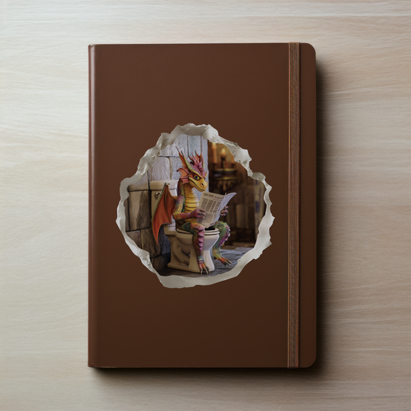 Dragon Sitting on Toilet Decal on notebook