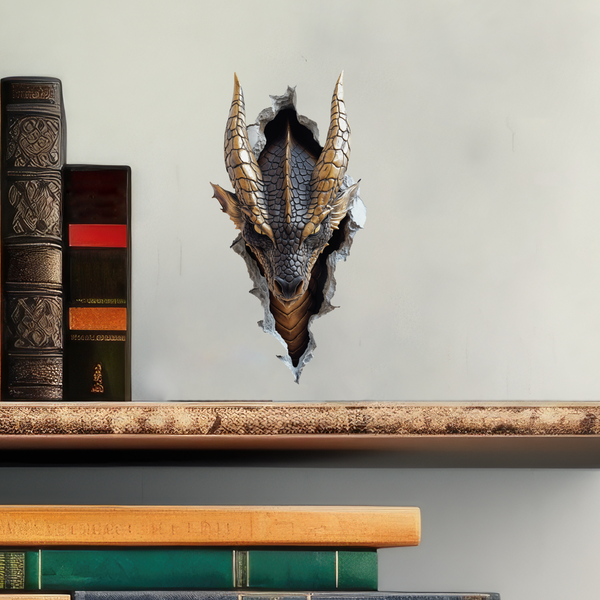 Black Dragon Decal with books