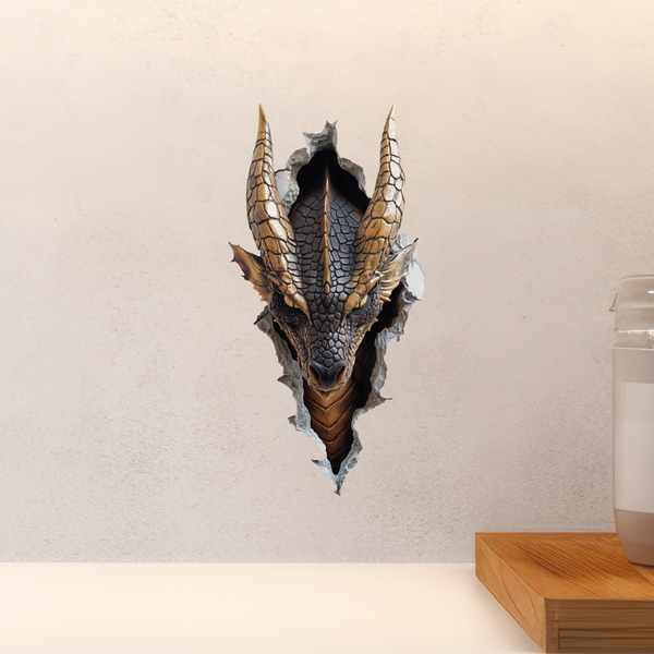 Black Dragon Decal above countertop
