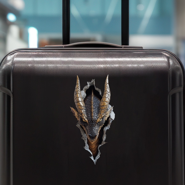 Black Dragon Decal on luggage
