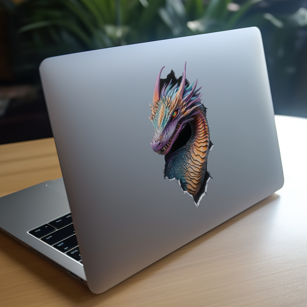Pearlescent Dragon Decal on laptop