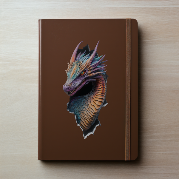 Pearlescent Dragon Decal on notebook