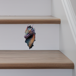 Pearlescent Dragon Decal on stairs