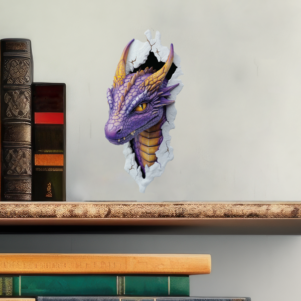 Purple Dragon Decal with books