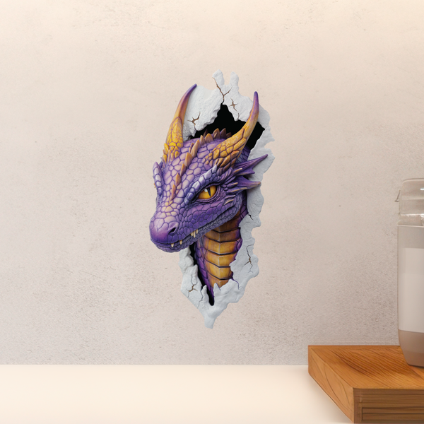 Purple Dragon Decal above countertop