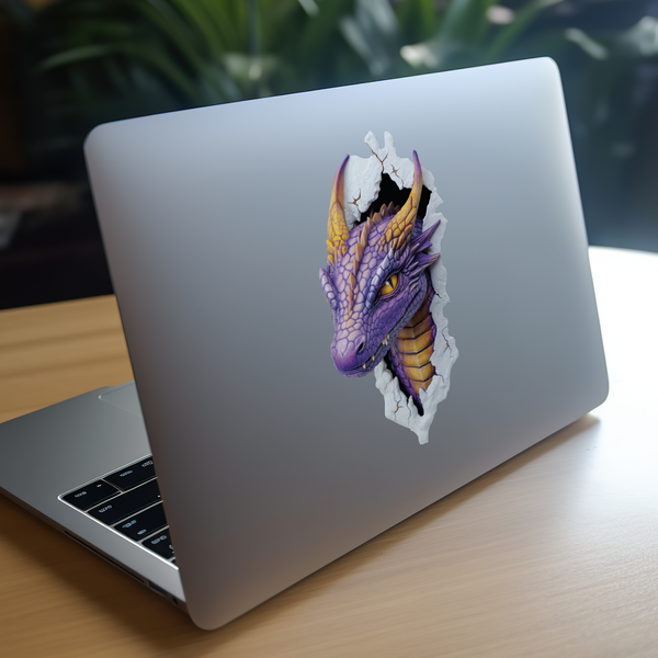 Purple Dragon Decal on laptop