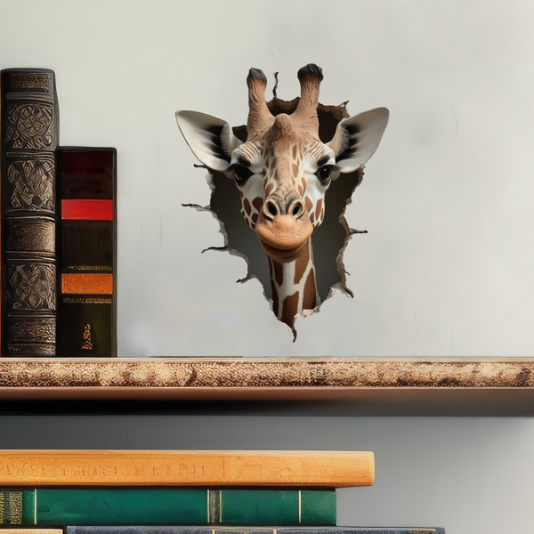 Giraffe Decal with books
