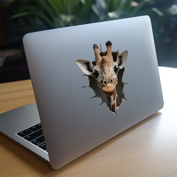 Giraffe Decal on laptop