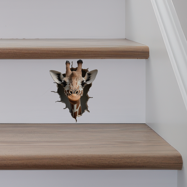 Giraffe Decal on stairs