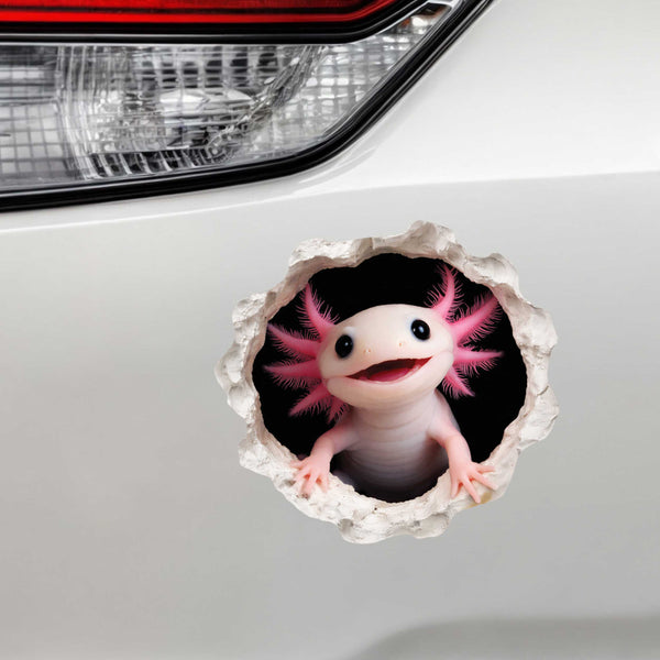 Pink Axolotl Wall Hole Decal
