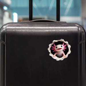 Pink Axolotl Wall Hole Decal