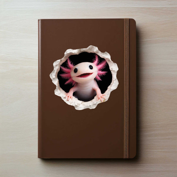 Pink Axolotl Wall Hole Decal