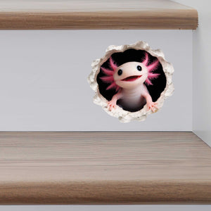 Pink Axolotl Wall Hole Decal