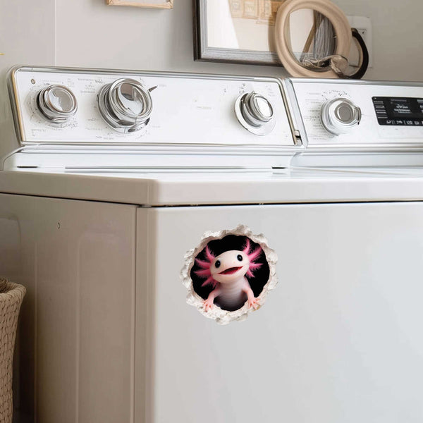 Pink Axolotl Wall Hole Decal