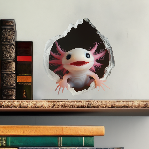Axolotl Decal with books