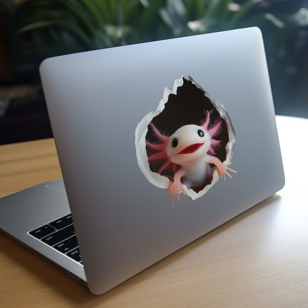 Axolotl Decal on laptop