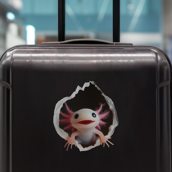 Axolotl Decal on luggage