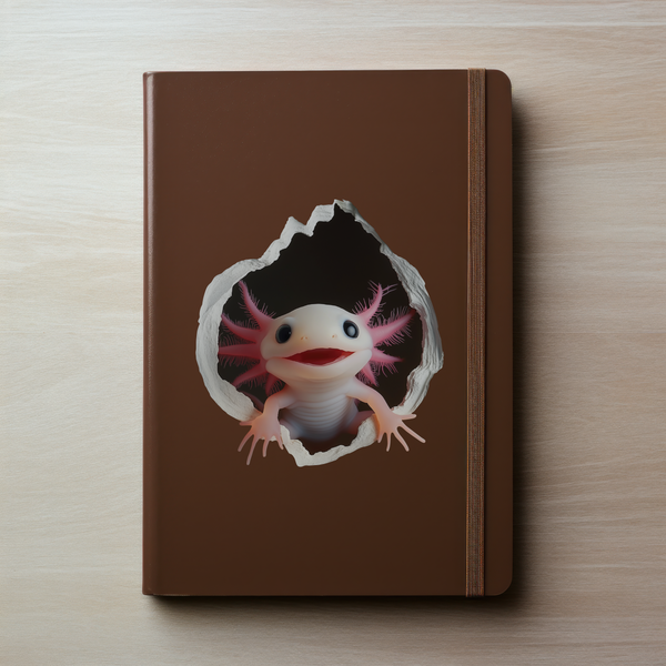 Axolotl Decal on notebook