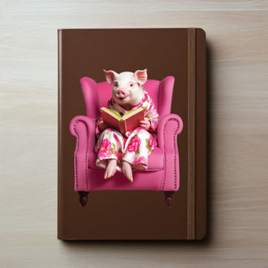 Reading Mini Pig Sticker