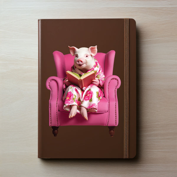 Reading Mini Pig Sticker