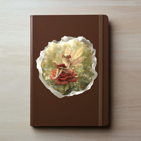 Reading Rose Fairy Decal
