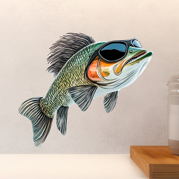 Bass with Sunglasses Decal