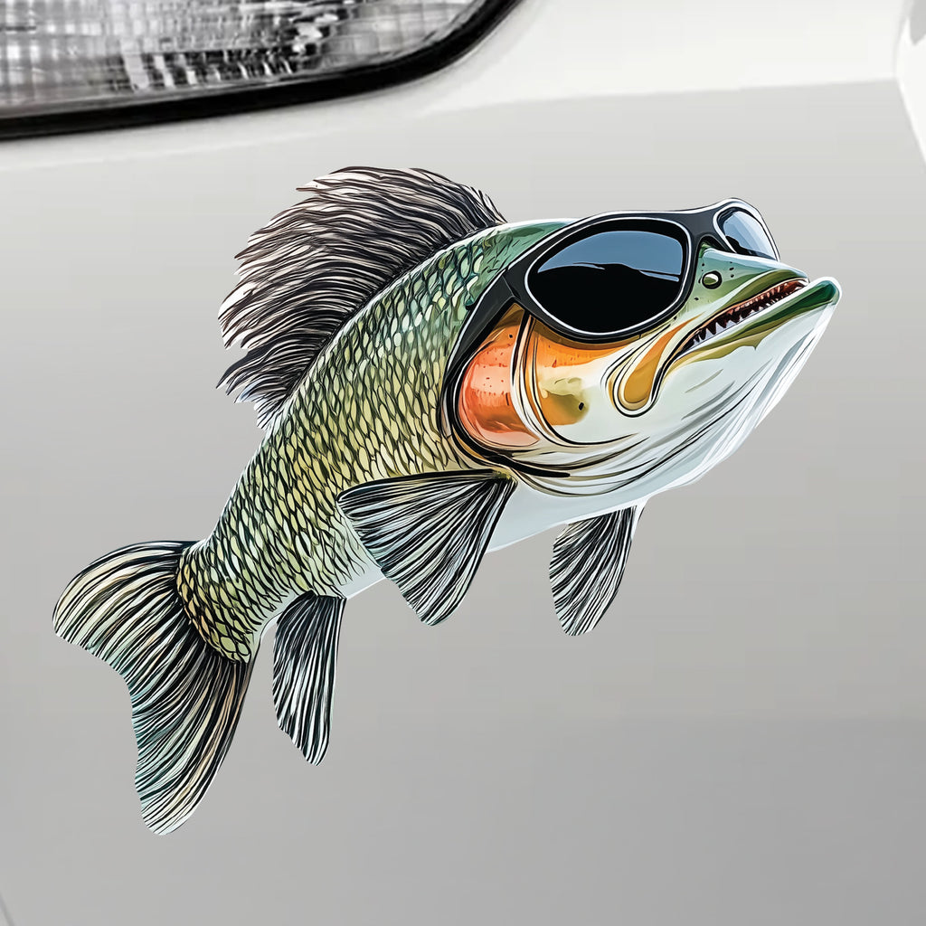 Bass with Sunglasses Decal