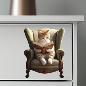 Reading Cat Sticker