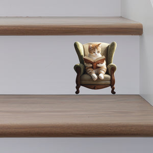 Reading Cat Sticker