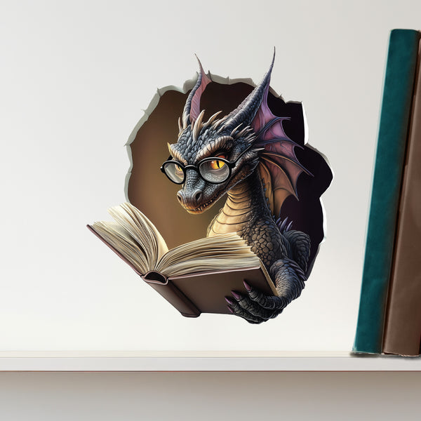 Dragon Reading Wall Decal
